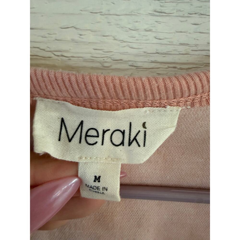 Meraki Peach/Pink Gingham Button Front Crop Top Size M Cottagecore - Picture 3 of 7